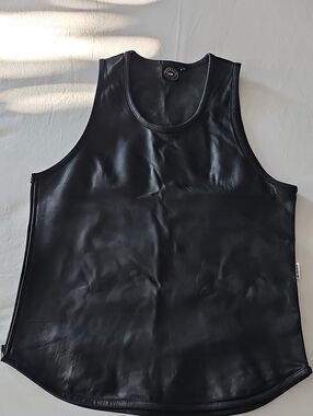 Black Leather Tank Top